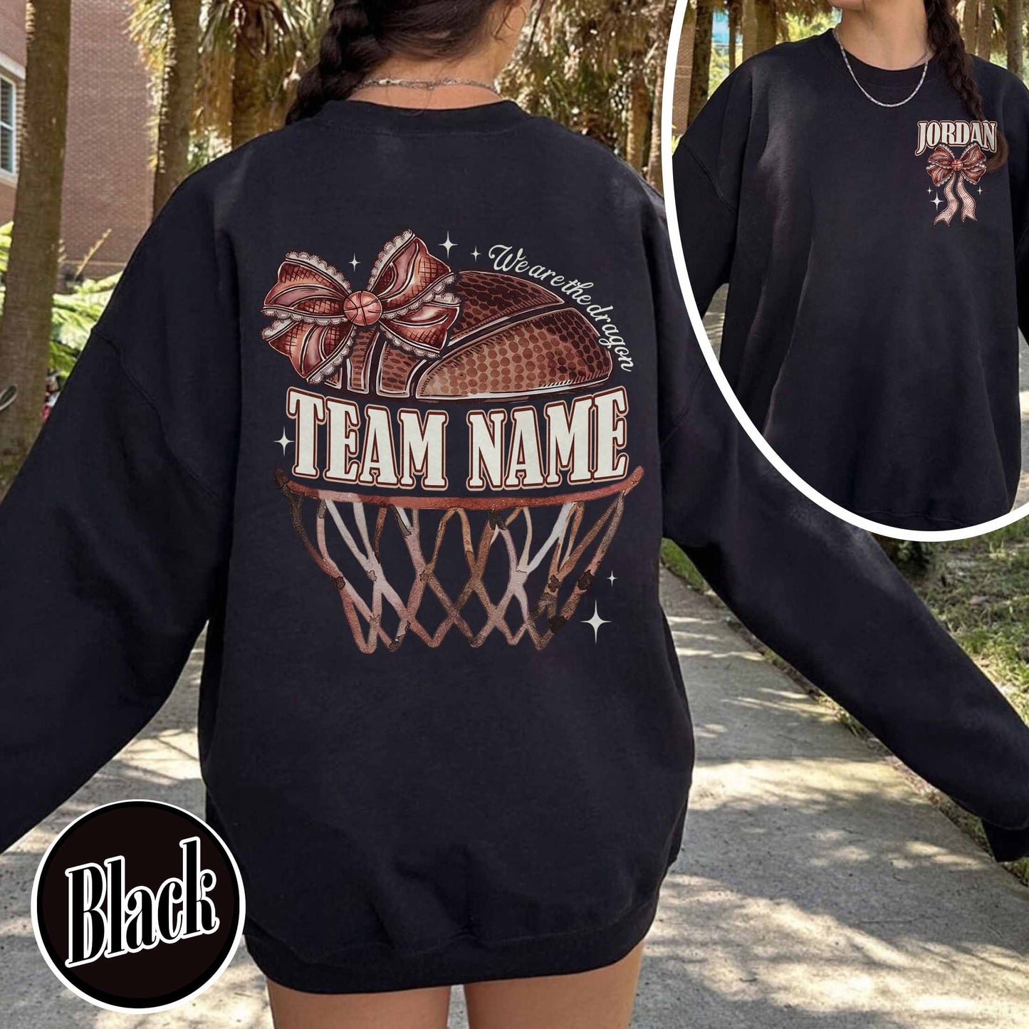 Custom Basketball Mom Sweatshirt, Personalized Basketball Sweatshirt, Game Day Basketball Sweatshirt, Girl Basketball Sweatshirt, Custom Team Basketball Sweatshirt