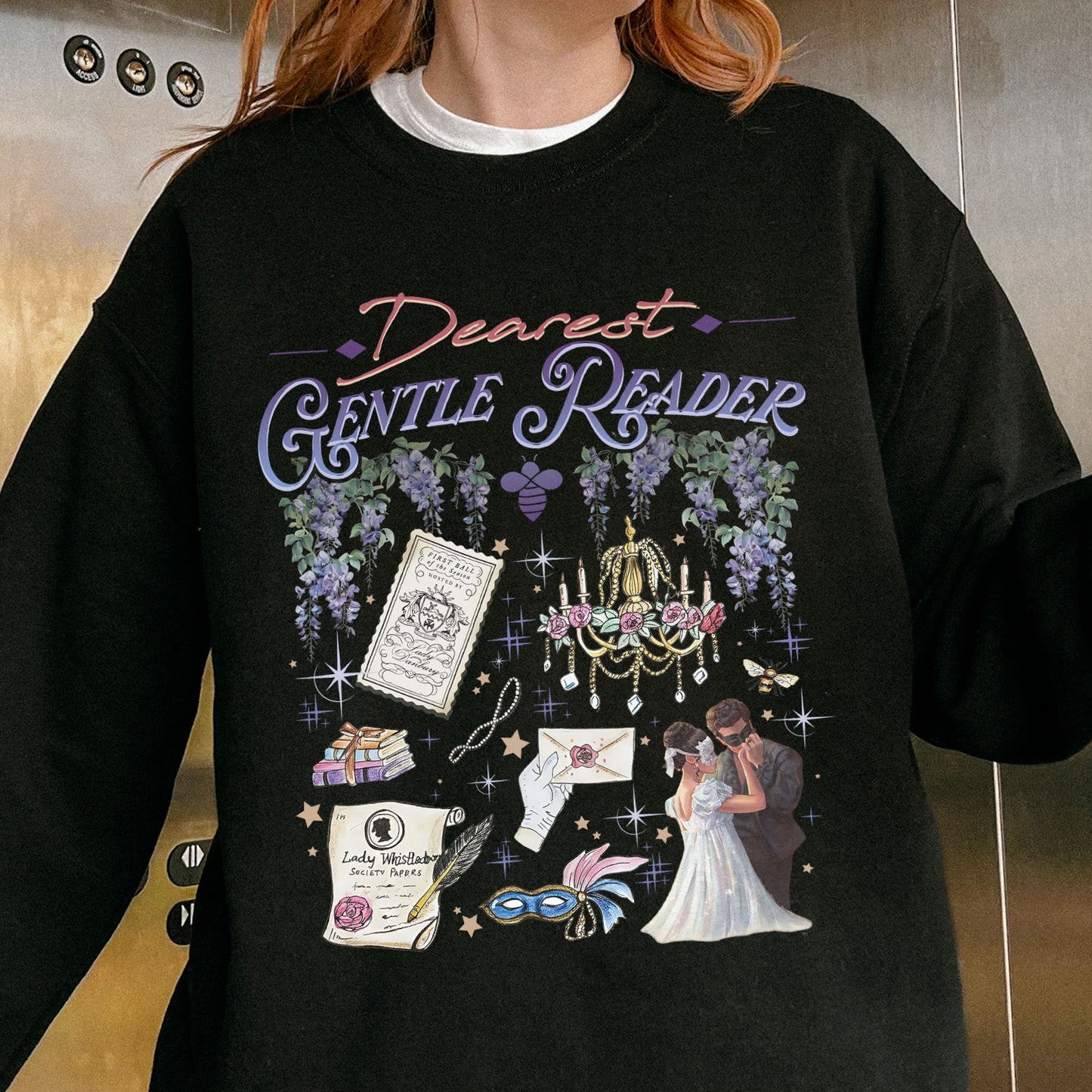 Dearest Gentle Reader, Regency Romance Aesthetic, Bridgerton Inspired Gift for Book Lovers Sweatshirt