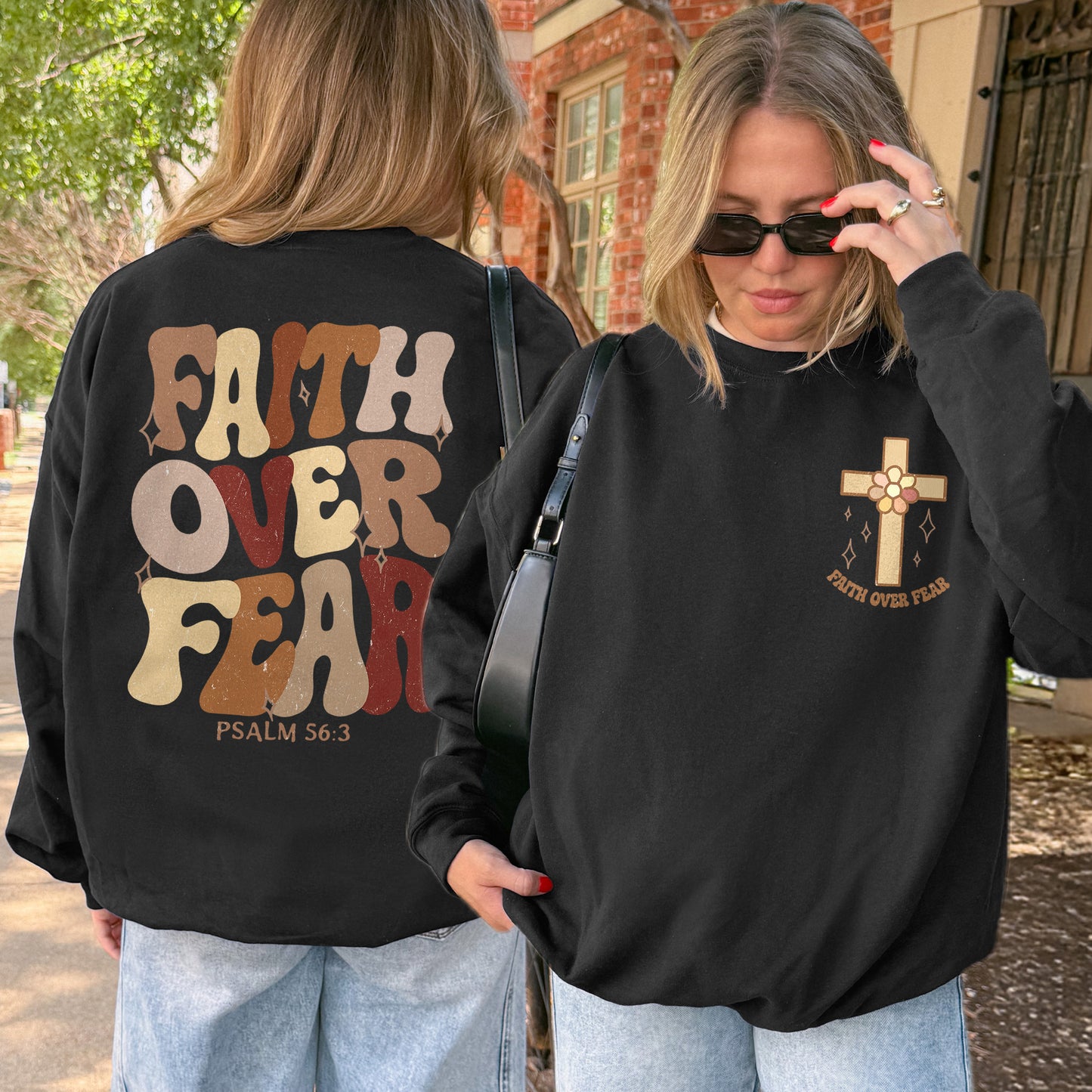 Faith Over Fear Christian Psalm Sweatshirt