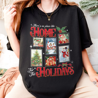 Home for the Holidays Shirt: Vintage Christmas Shirt, Merry Xmas Shirt, Festive Family Xmas Shirt