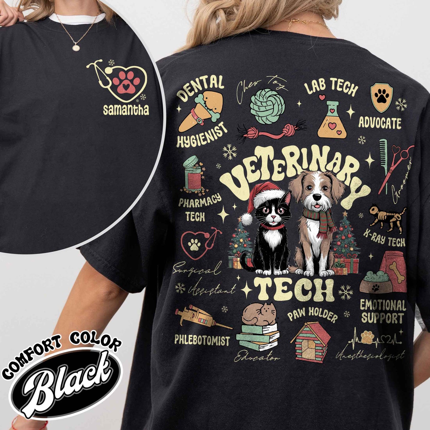 Vet Tech Shirt Personalized, Vet Tech Week 2024, Custom Christmas Vet Tech Shirt, Custom Vet Assistant Shirt, Animal Doctor Gift, Nurse Vet Shirt