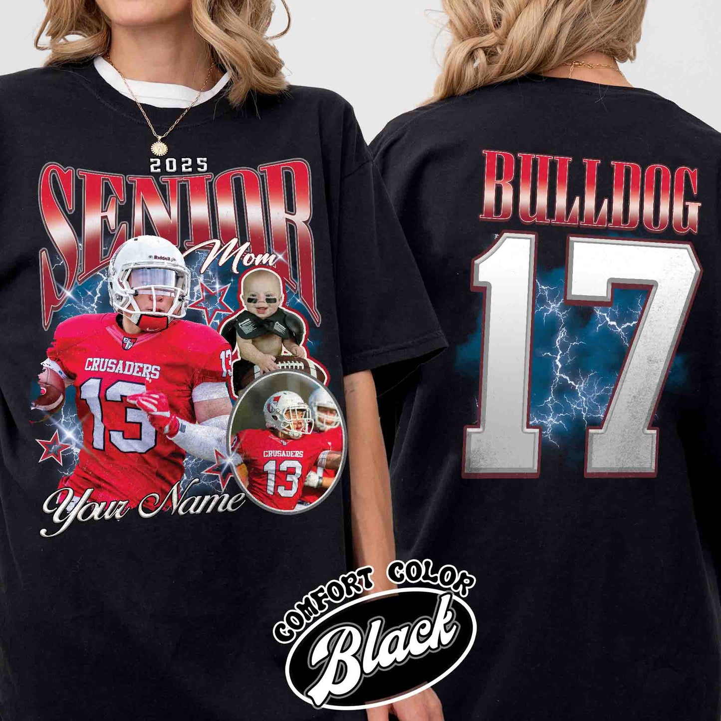 Custom Senior Football Mom Shirt, Senior Football Mom 2025, Mom of a Senior Football, Custom Football Shirt With Photo, Bootleg Sports Shirt