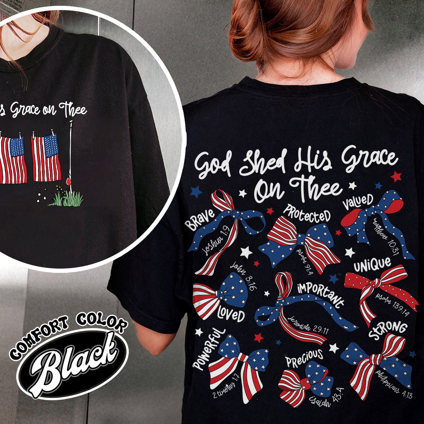 4th of July Comfort Color Shirt, God Shed His Grace on Thee Shirt, Christian Patriotic Sublimation Shirt