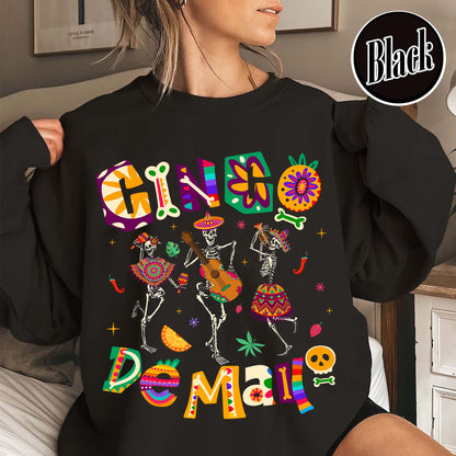 Cinco De Mayo Sweatshirt, Skeleton Dabbing, Skeleton Cinco De Mayo,Taco Sweatshirt, Lets Fiesta Sweatshirt,Mexican Fiesta,