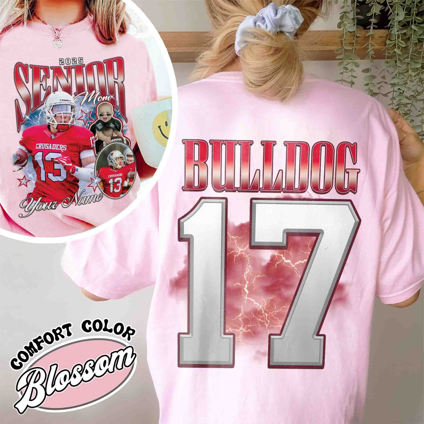 Custom Senior Football Mom Shirt, Senior Football Mom 2025, Mom of a Senior Football, Custom Football Shirt With Photo, Bootleg Sports Shirt