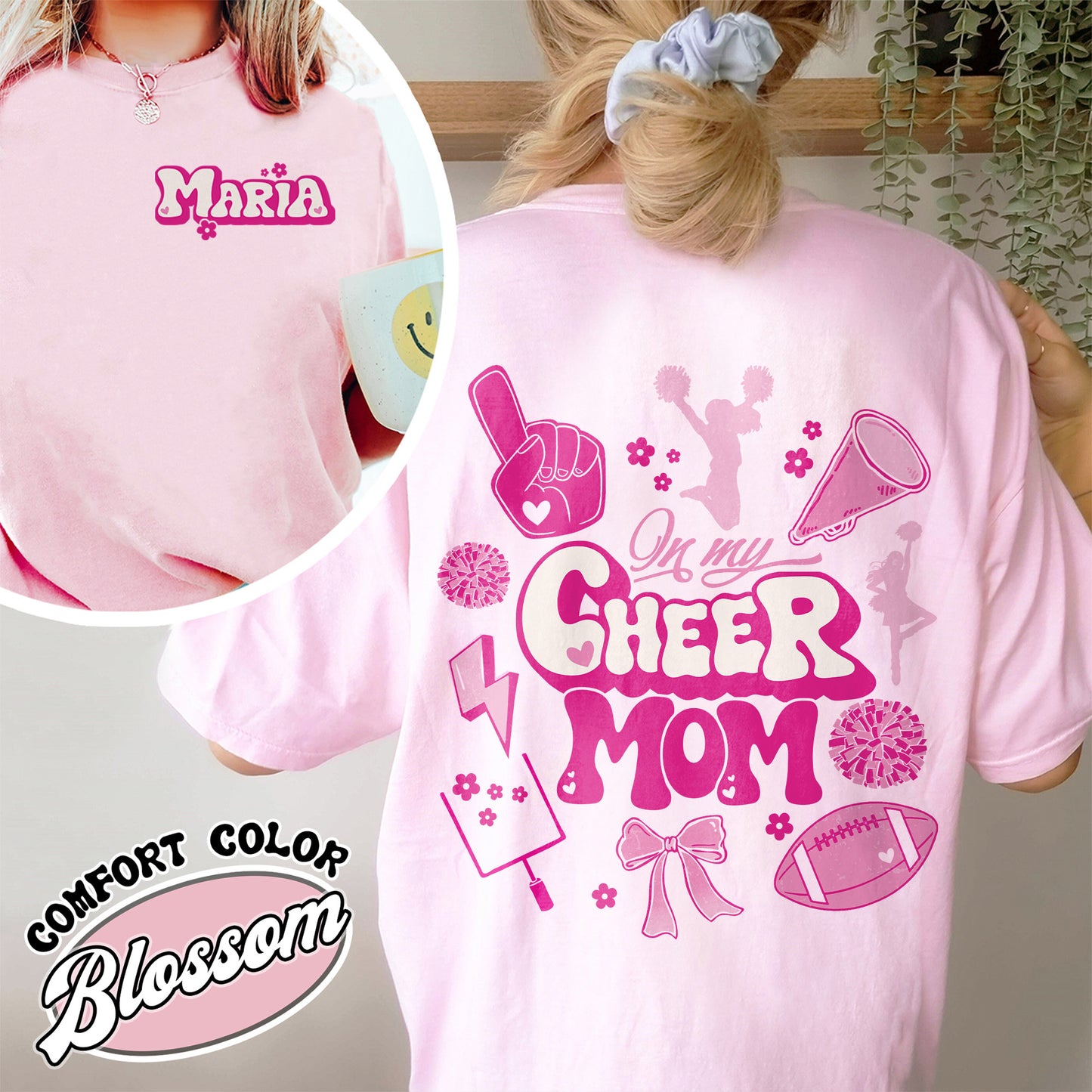 In My Cheer Mom Era Tshirt, Custom Cheer Mom Shirt, Cheer Mom Shirt, Football And Cheer Mom, Cheer Mom Shirt Name, Cheer Mom Summit Shirt