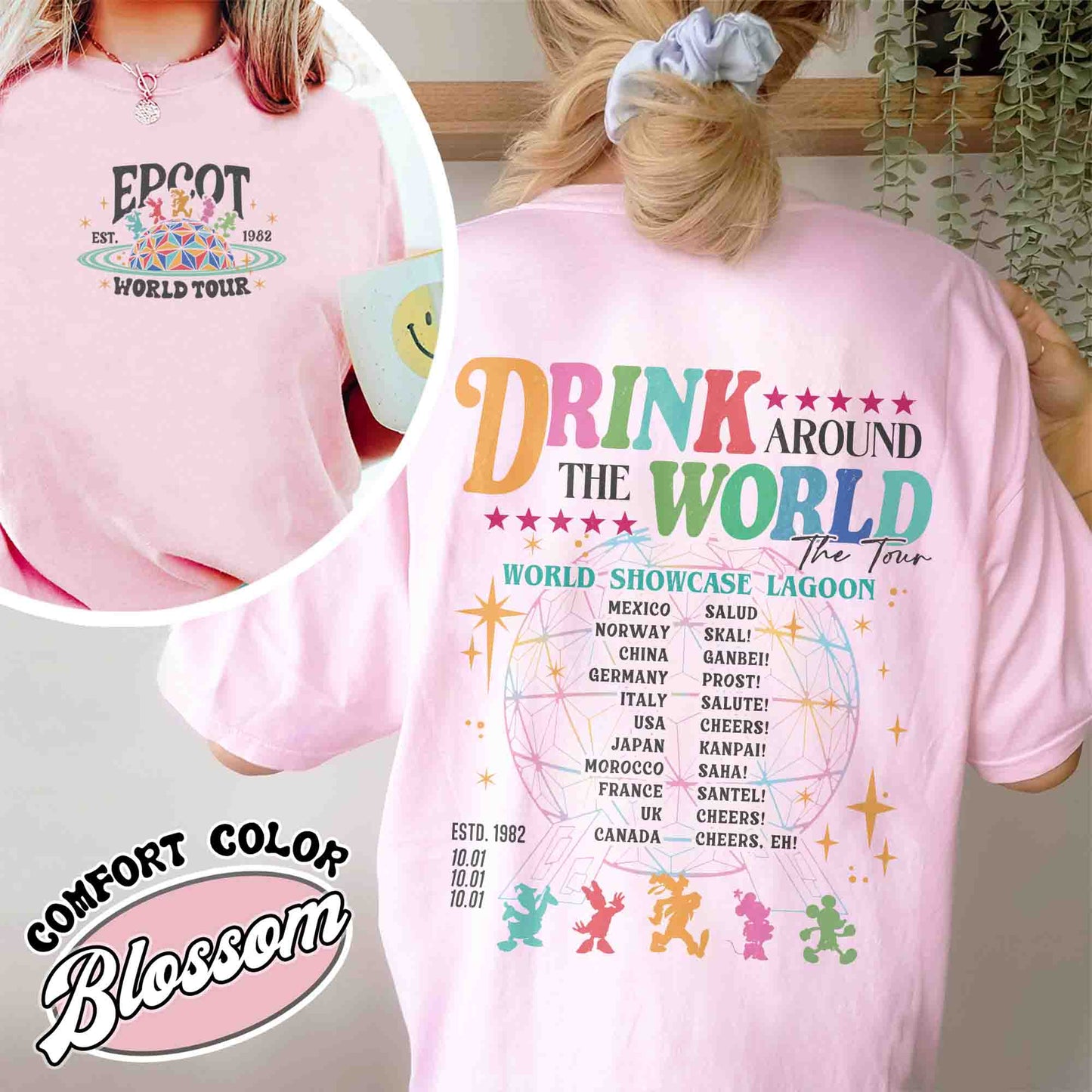 Epcot Drink Around the World Shirt, Drink Around the World Shirt, Drink Around the World Shirt Checklist, Epcot Drink Around the World Shirt