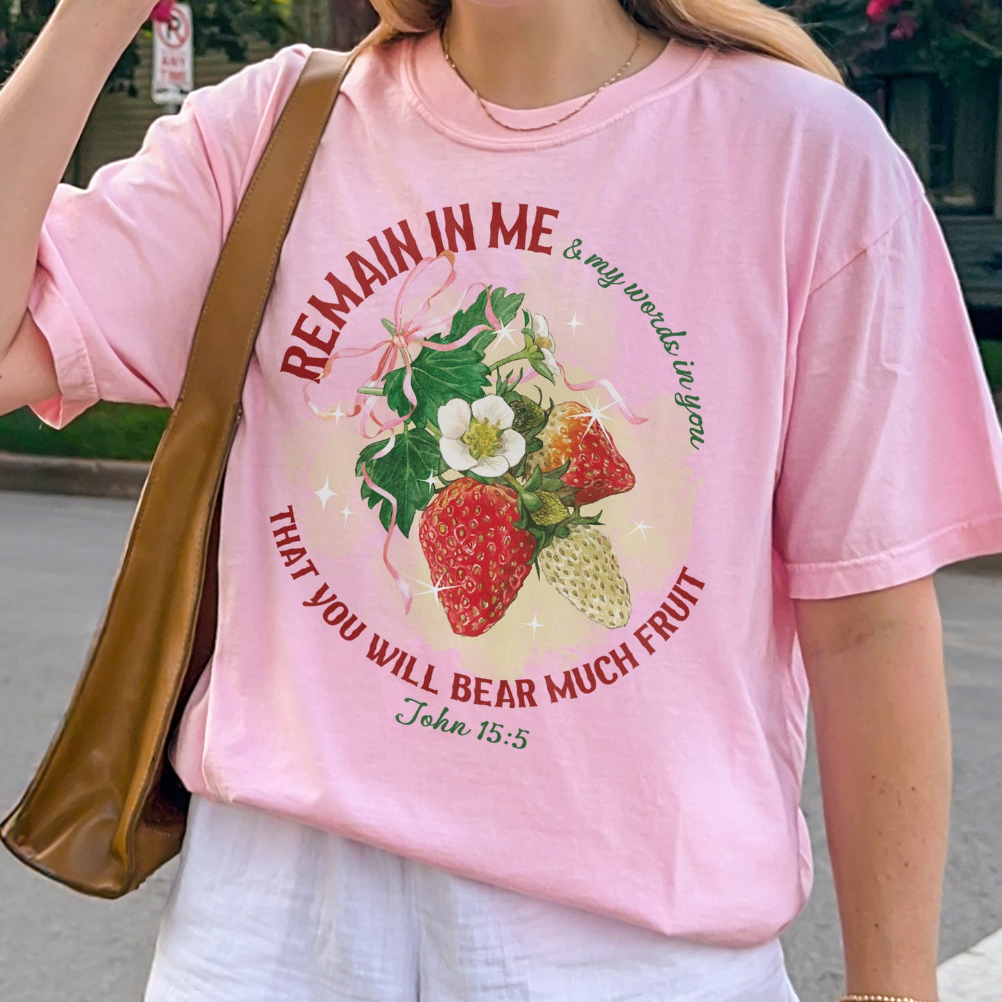 Remain in Me Christian Shirt: Bible Verse Tee, Fruit of the Spirit Faith Shirt, Jesus Shirt, God Tee