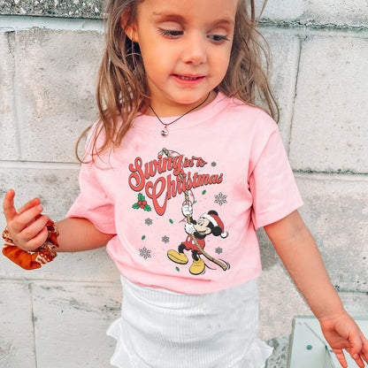 Swing Into Christmas Shirt: Funny Mickey Christmas Tee, Cute Holiday Shirt, Festive Disney Christmas Outfit Youth Tshirt