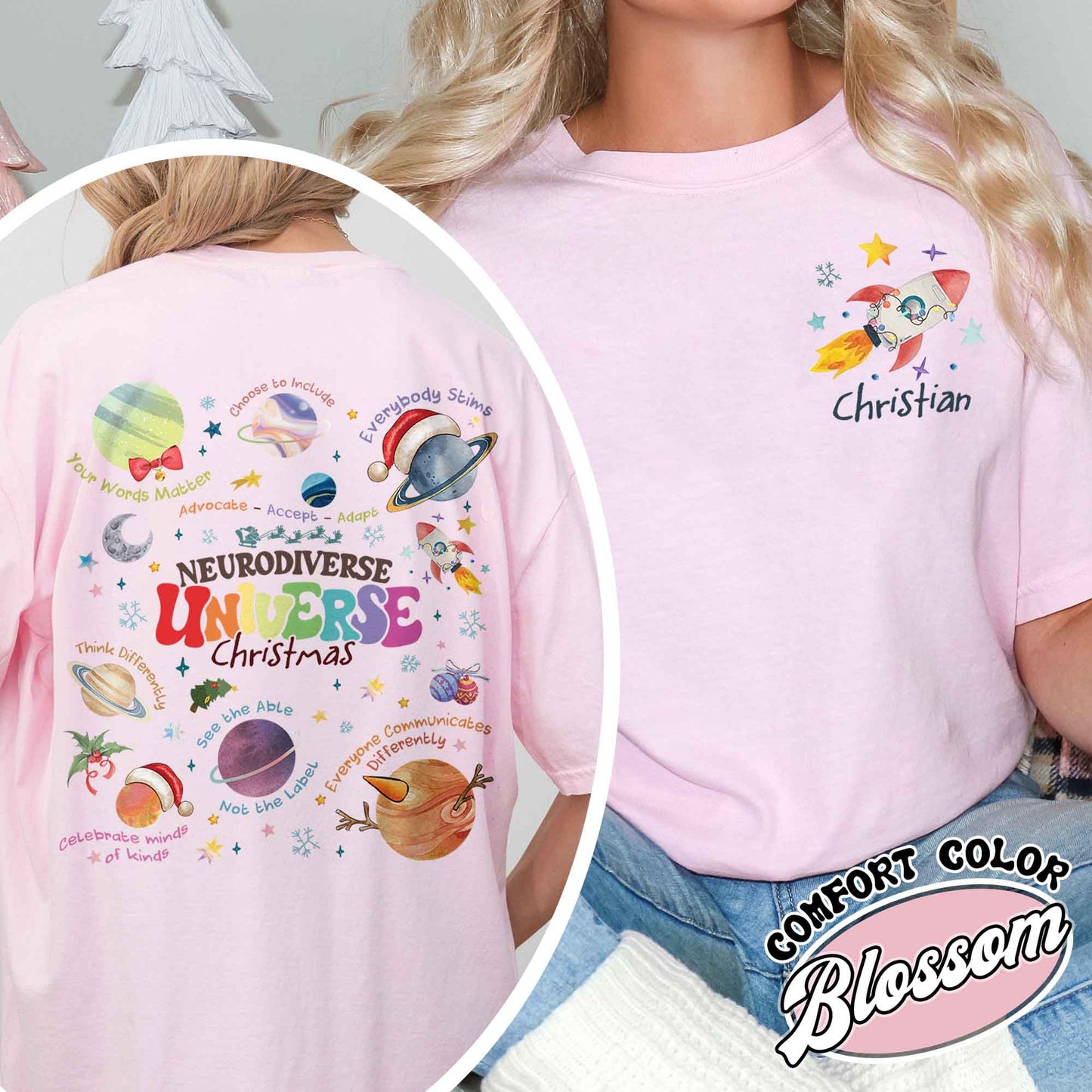 Neurodiverse Universe Christmas Shirt, Just Let Me Stim Shirt, T, Autism Awareness Shirt, Sped Teacher Shirt, Space Neurodiversity Shirt