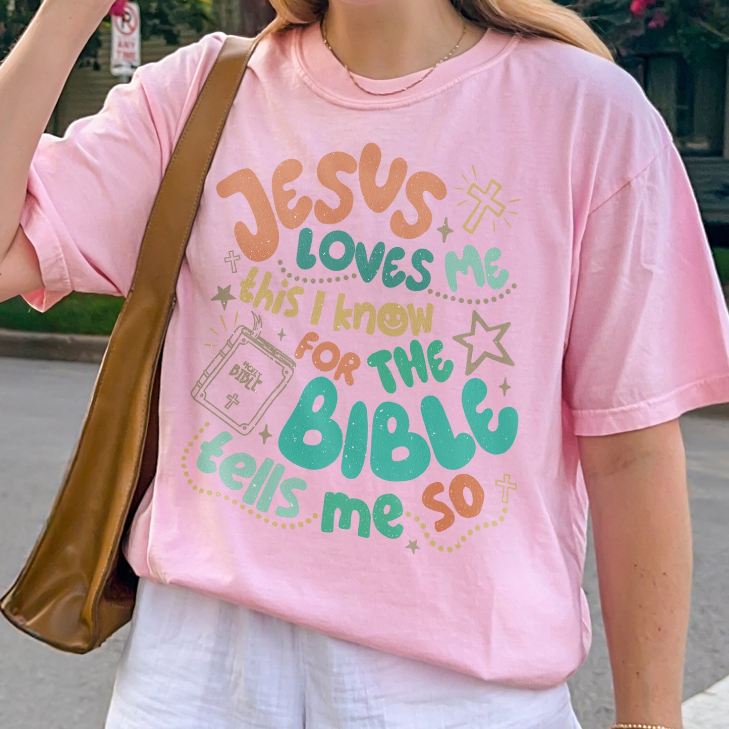 Jesus Loves Me This I Know Shirt: Christian Bible Verse Tee, Kids Youth Faith T-Shirt