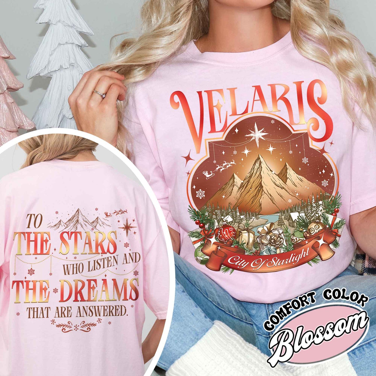 Velaris City of Starlight Two-Sided Shirt, Velaris Shirt Comfort Colors, Velaris City Starlight Shirt, City of Velaris, Velaris Christmas Shirt