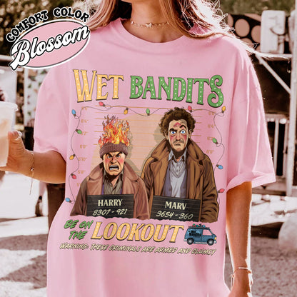 Wanted the Wet Bandits Comfort Color Shirt, Christmas Shirt, Retro Funny Christmas Shirt, Christmas 90s Movies Shirt, Christmas Movies, Merry Christmas