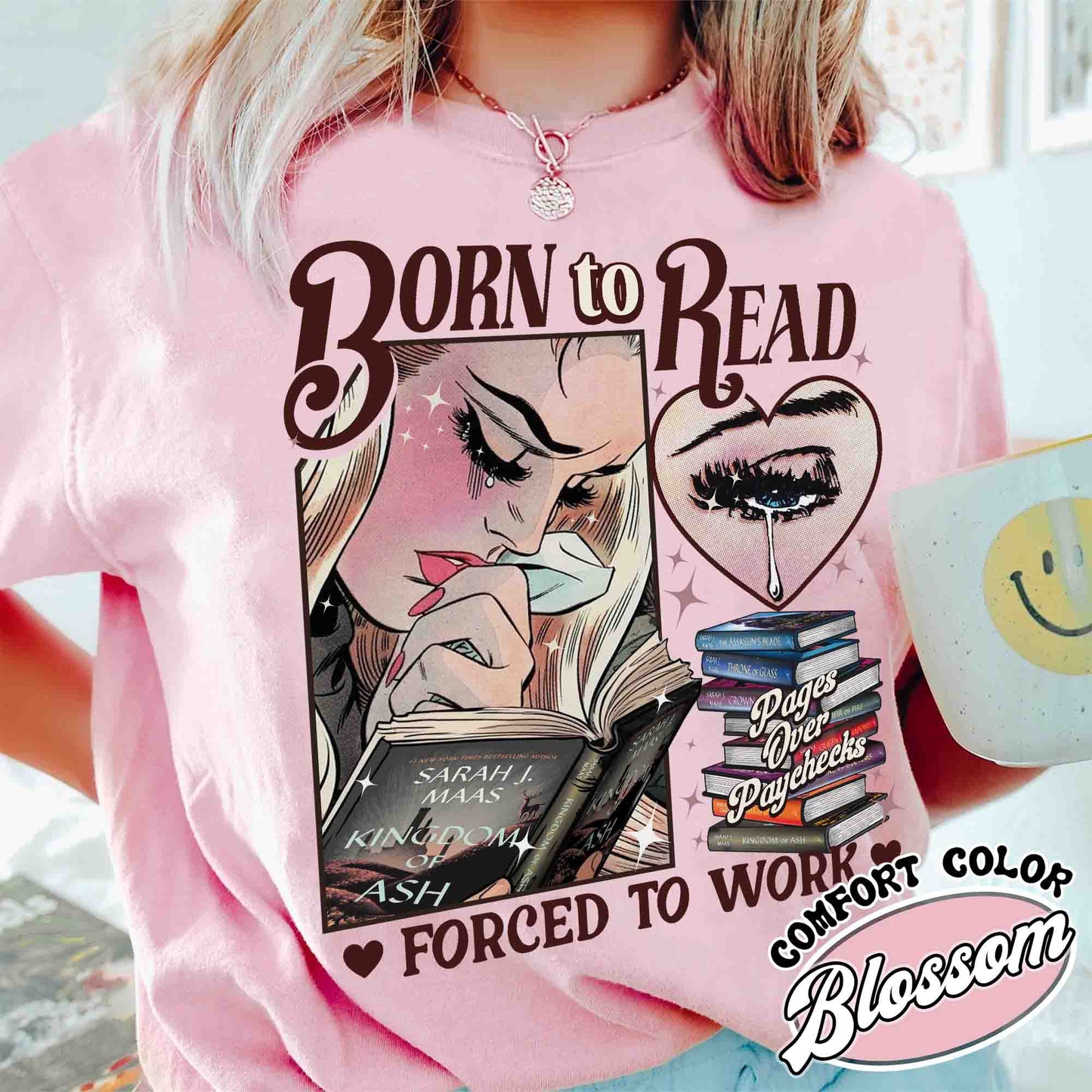 Born To Read Forced To Work Shirt, Born To Read Shirt, Born To Read Bookish Crewneck, TOG Shirt, TOG Series, Sjm Book Shirt, Bookish Gift for Her