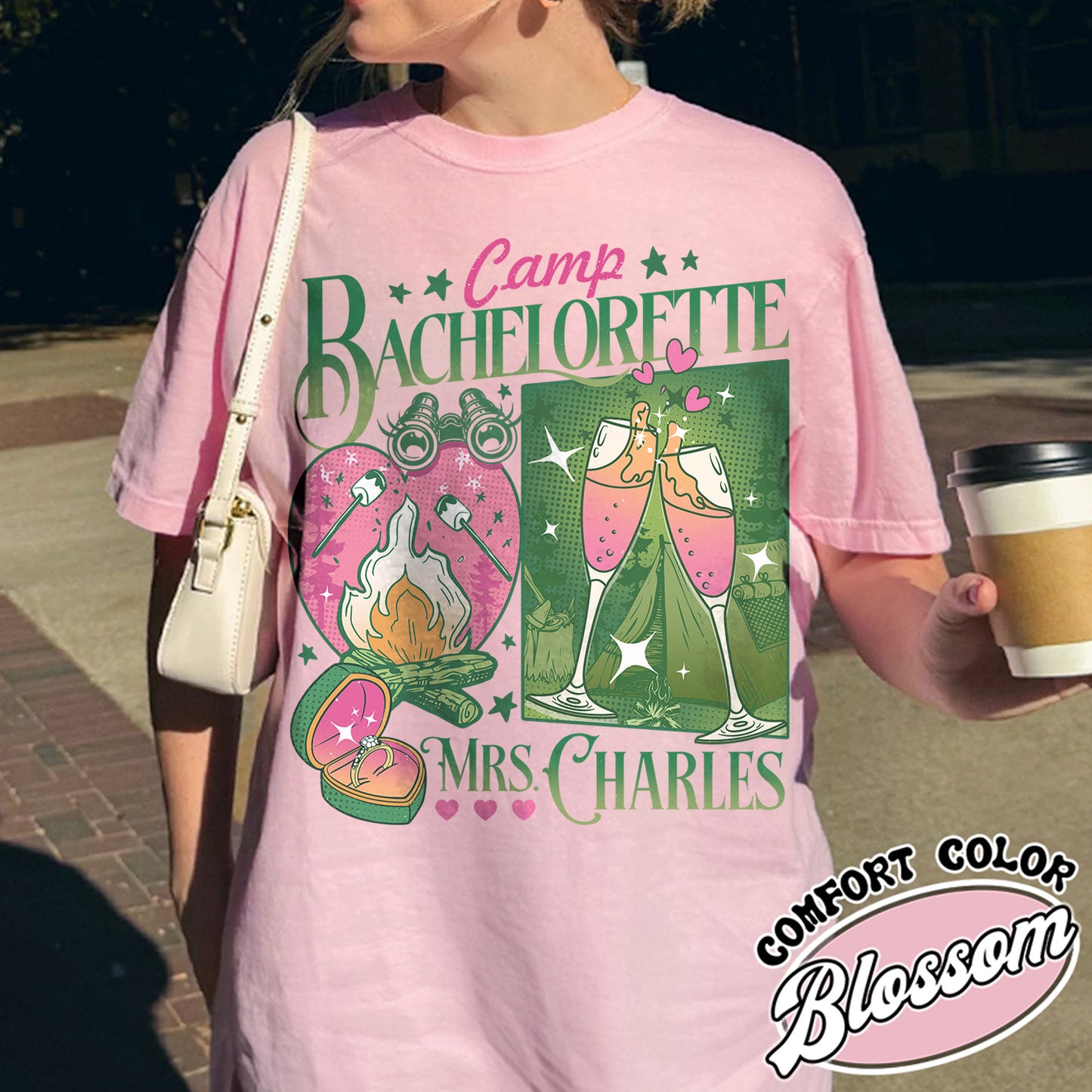 Bachelorette Comfort Color Shirt, Custom Camp Bachelorette Party Shirt, Hiking Bridal Party Shirt