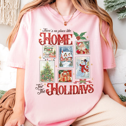 Home for the Holidays Shirt: Vintage Christmas Shirt, Merry Xmas Shirt, Festive Family Xmas Shirt