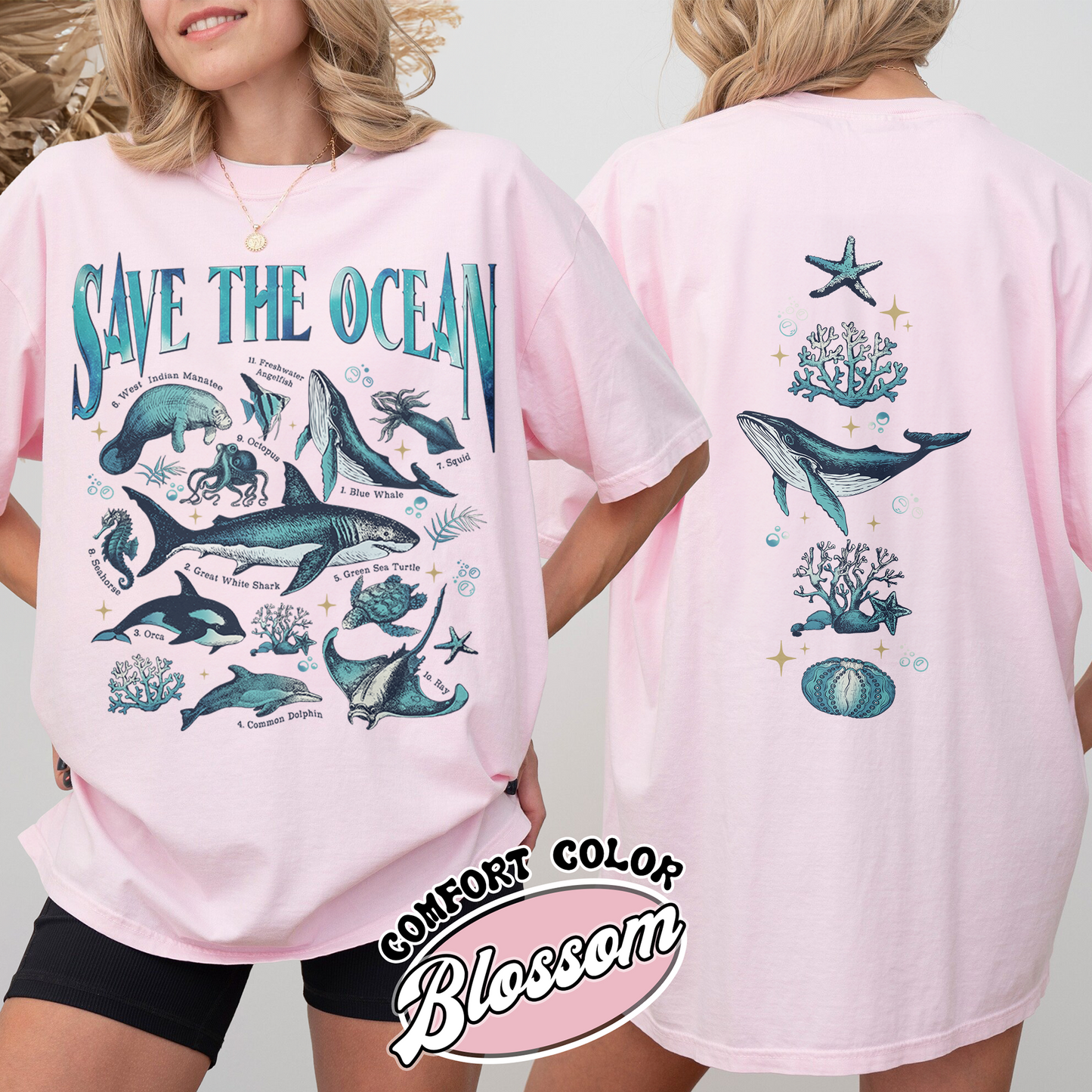 Save The Ocean Comfort Colors Shirt, Animal Tshirt, Retro Ocean Nature Shirt, Dolphin Shirt, Shark Lover Gift,Marine Biologist,Surfing Shirt