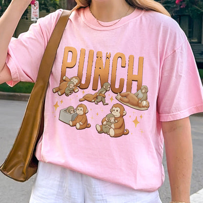 Monkey Punch Cute - Funny Kawaii Monkeys Graphic - Animals Monkeys Lovers Tshirt