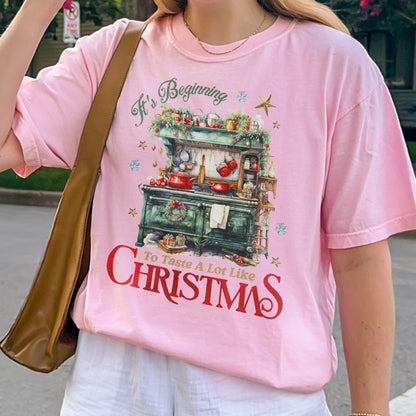 Christmas Kitchen Shirt: It’s Beginning to Taste Like Christmas, Cozy Christmas Baking Shirt