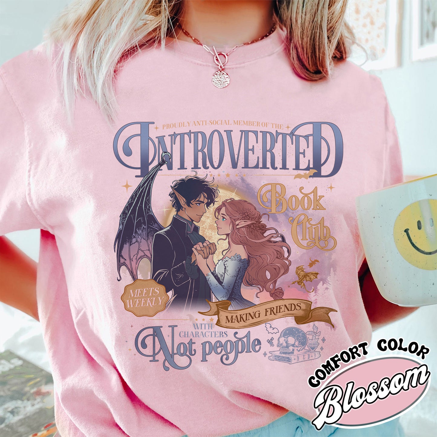 Introverted Reading Shirt, Introverted Book Club T-Shirt, Romantasy Readers Society, Introverted Book Club Shirt, Antisocial Book Club Tshirt