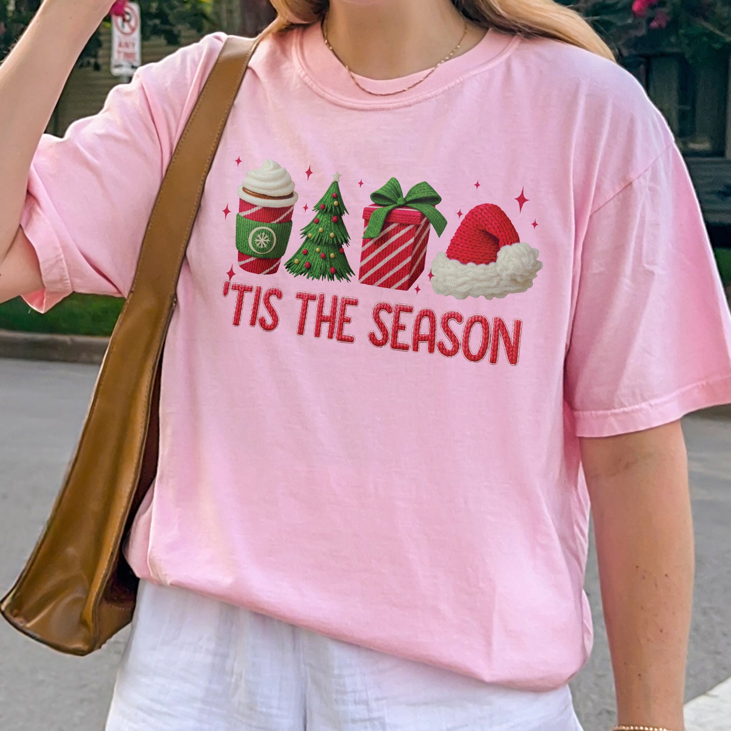 Tis The Season Shirt: Christmas Coffee, Holiday Gift, Santa Hat Tree, Festive Christmas Outfit Tshirt