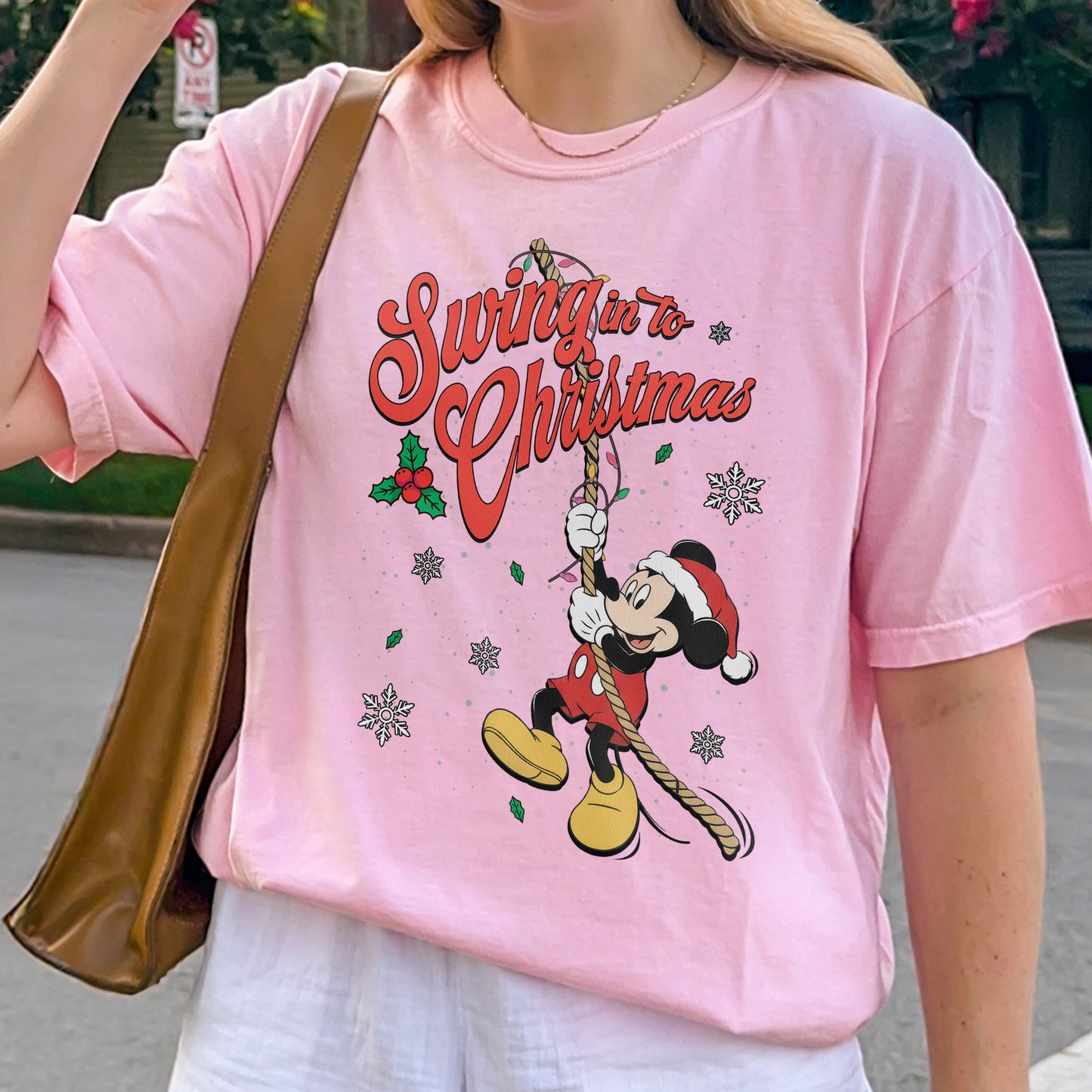 Swing Into Christmas Shirt: Funny Mickey Christmas Tee, Cute Holiday Shirt, Festive Disney Christmas Outfit Tshirt