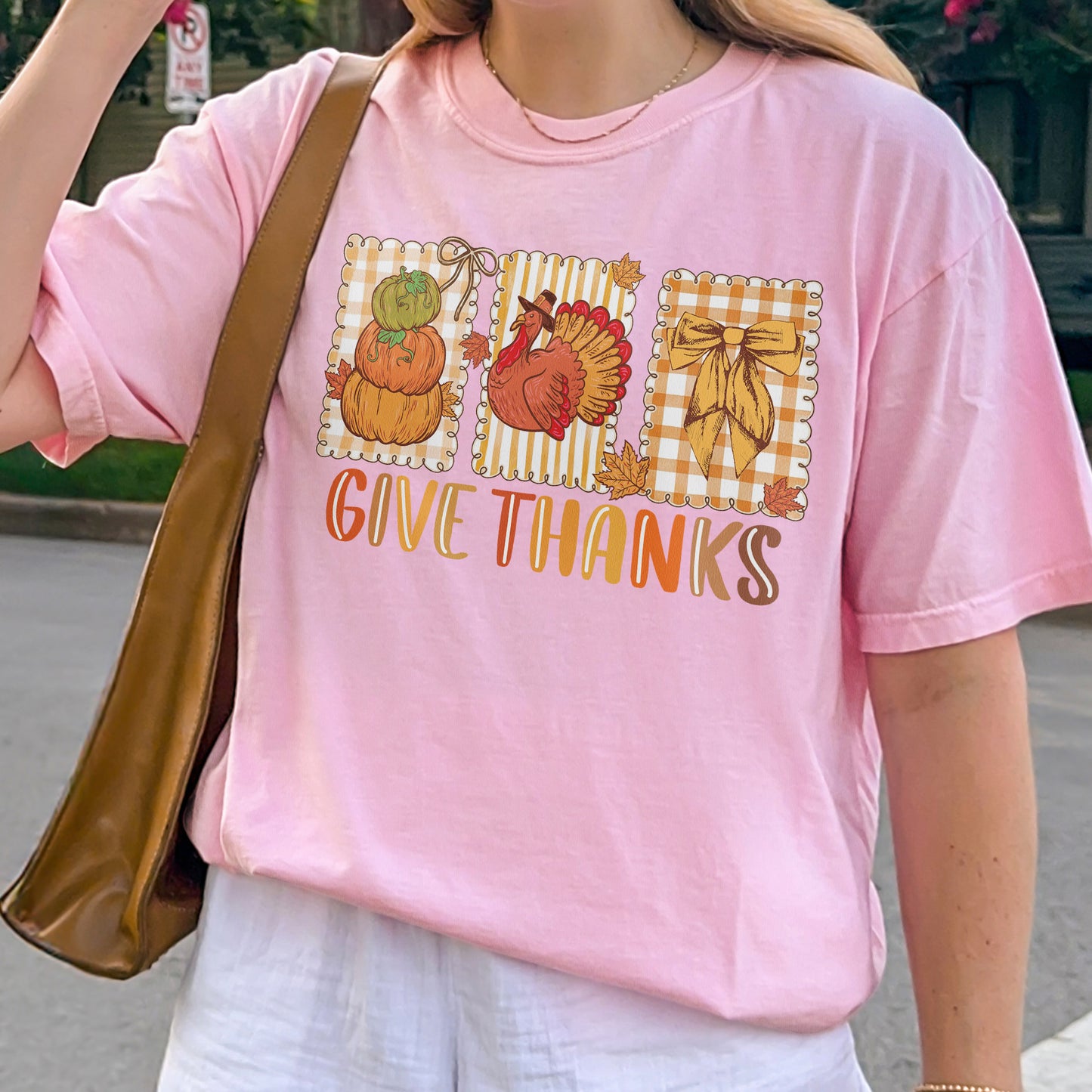 Thanksgiving Holiday, Give Thanks Coquette, Fall Pumpkin Turkey, Grateful Thankful Blessed, Autumn Gift Tshirt