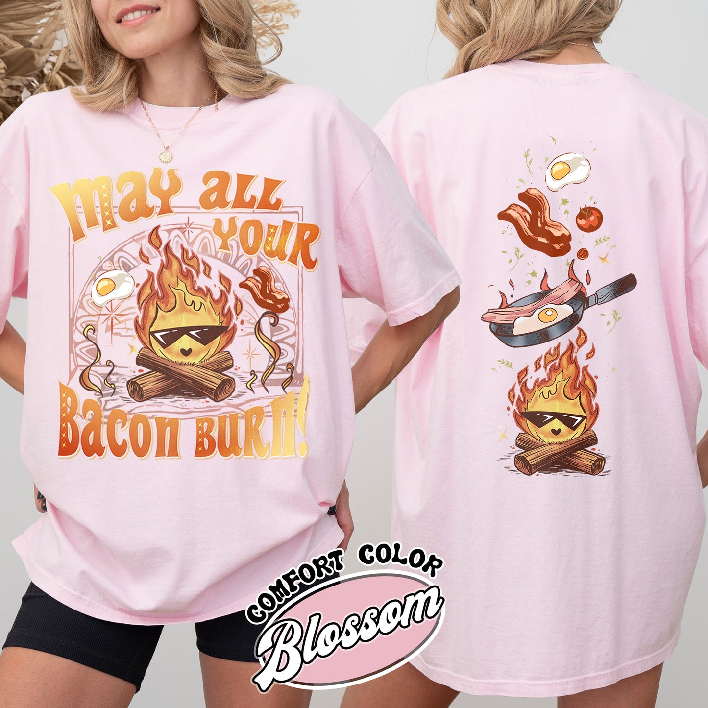 May All Your Bacon Burn Shirt, Move Castle Shirt, Bed and Breakfast Tshirt, Anime Shirt, Anime Fan Gift, Kawaii Fire Shirt, Fire Demon Shirt