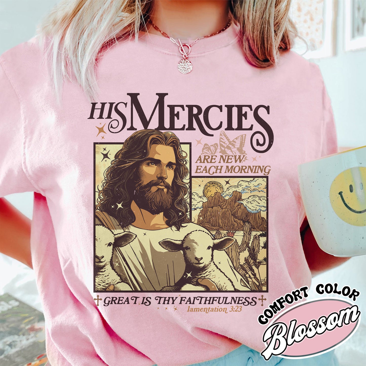 His Mercies Are New Everyday Shirt, Christian Shirt, Bible Verse Shirt, His Mercies Are New Each Morning Shirt, Jesus Apparel Faith Based Shirt