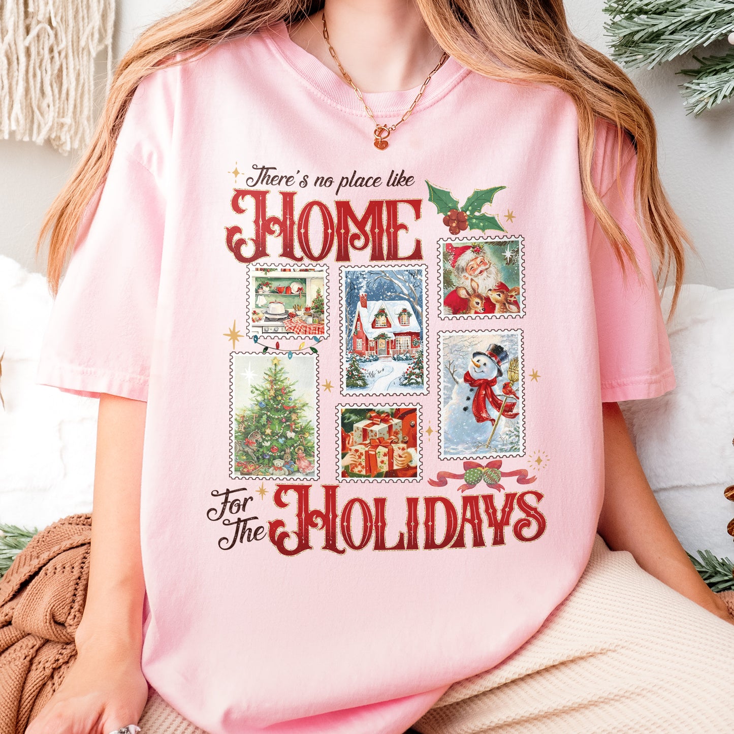 Home for the Holidays Shirt: Vintage Christmas Shirt, Merry Xmas Shirt, Festive Family Xmas Shirt