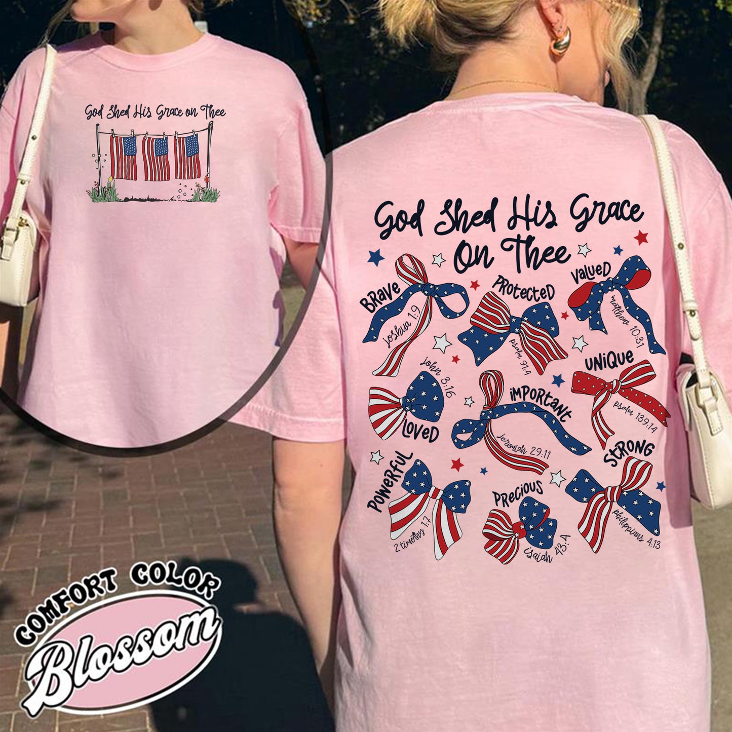 4th of July Comfort Color Shirt, God Shed His Grace on Thee Shirt, Christian Patriotic Sublimation Shirt