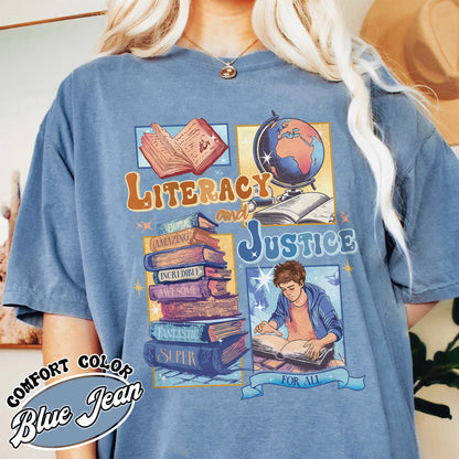 Literacy And Justice For All Shirt, Literacy And Justice For All Tshirt, Book Lover Shirt, Reading Shirt, Librarian Shirt, Literary Shirt