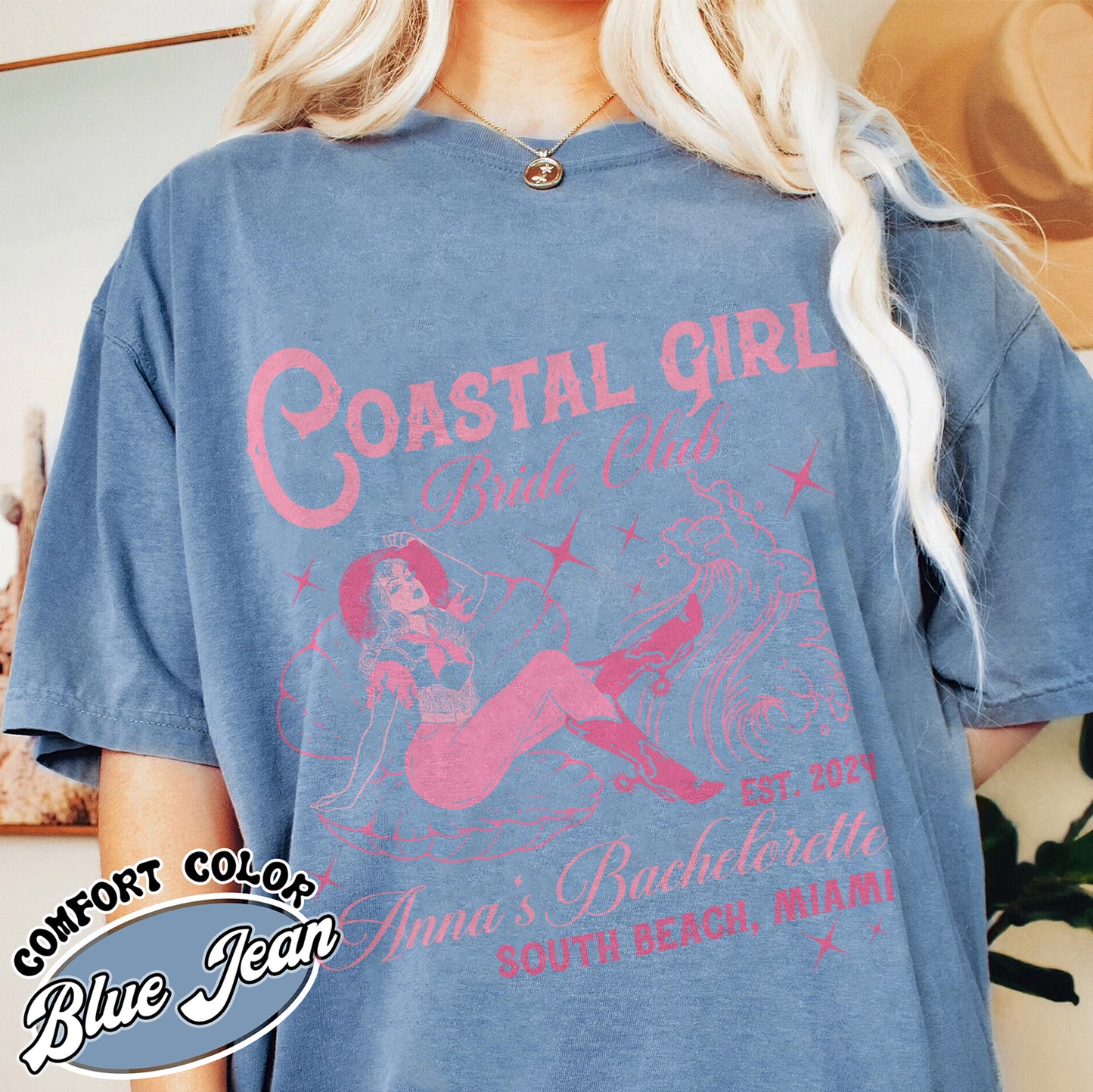 Custom Coastal Cowgirl Bachelorette Party Shirt, Beach Bachelorette Shirt, Custom Bride Shirt, Custom Bach Club Shirt, Bride To Be Shirt