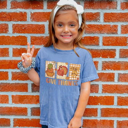 Thanksgiving Holiday, Give Thanks Coquette, Fall Pumpkin Turkey, Grateful Thankful Blessed, Autumn Gift Youth Tshirt