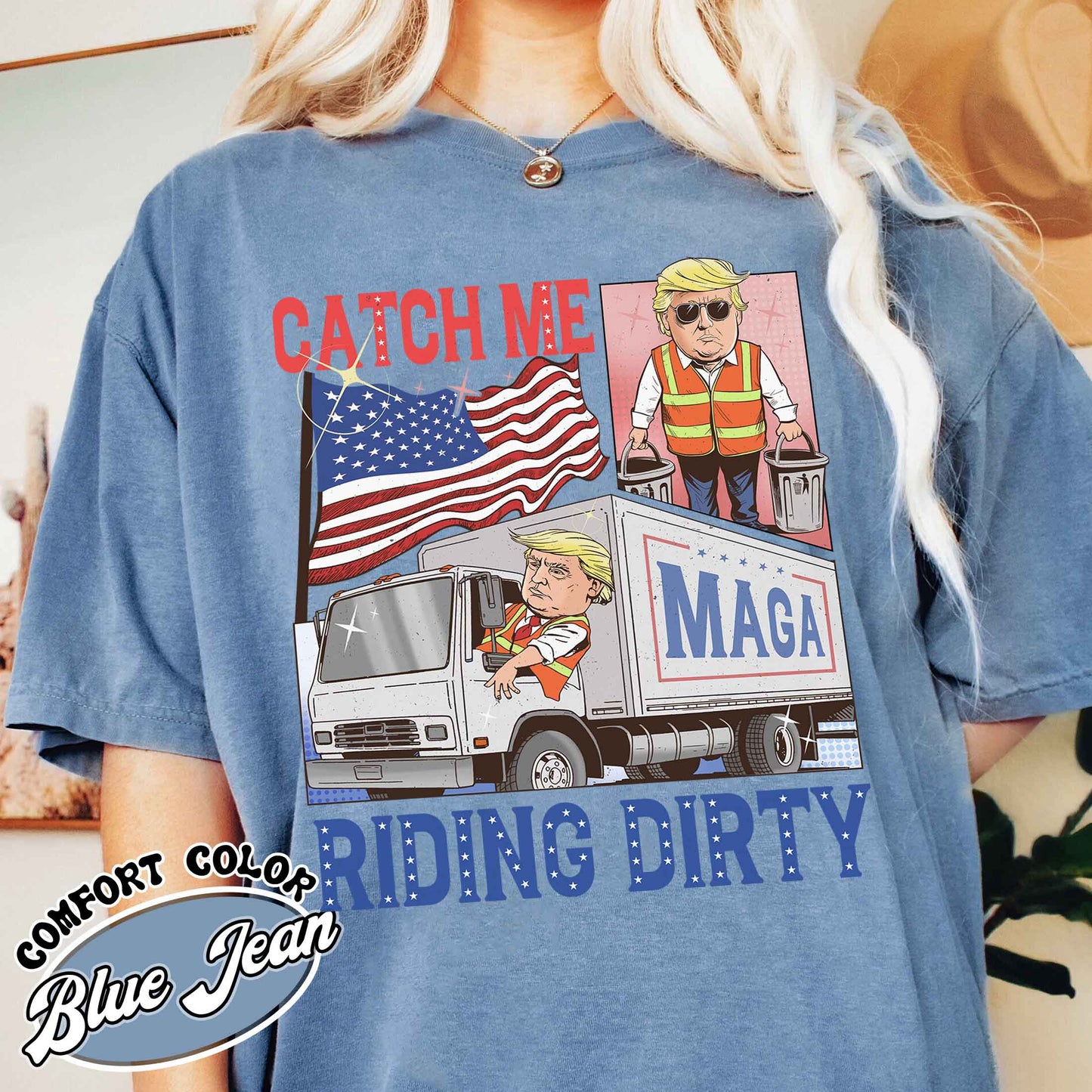 Trump Garbage Man in Trash Truck Shirt, Republican Shirt, Trump Supporter Shirt, MAGA, Daddy’s Home Shirt, Trump 2024 T-Shirt, Garbage Team Shirt