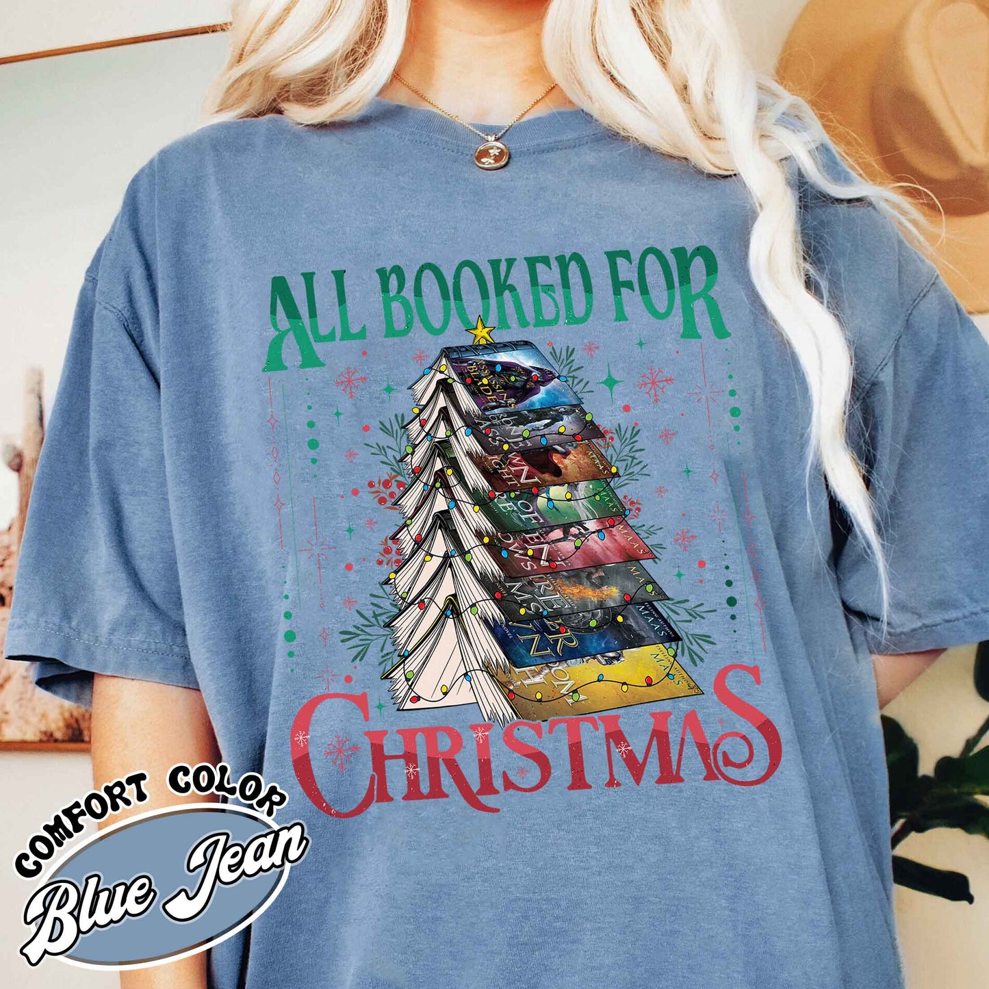 All Booked for Christmas Shirt, ACOTAR, TOG, Dark Romance Shirt, ACOTAR All Booked for Christmas Shirt, Dragon Rider, Book Christmas Tree Shirt