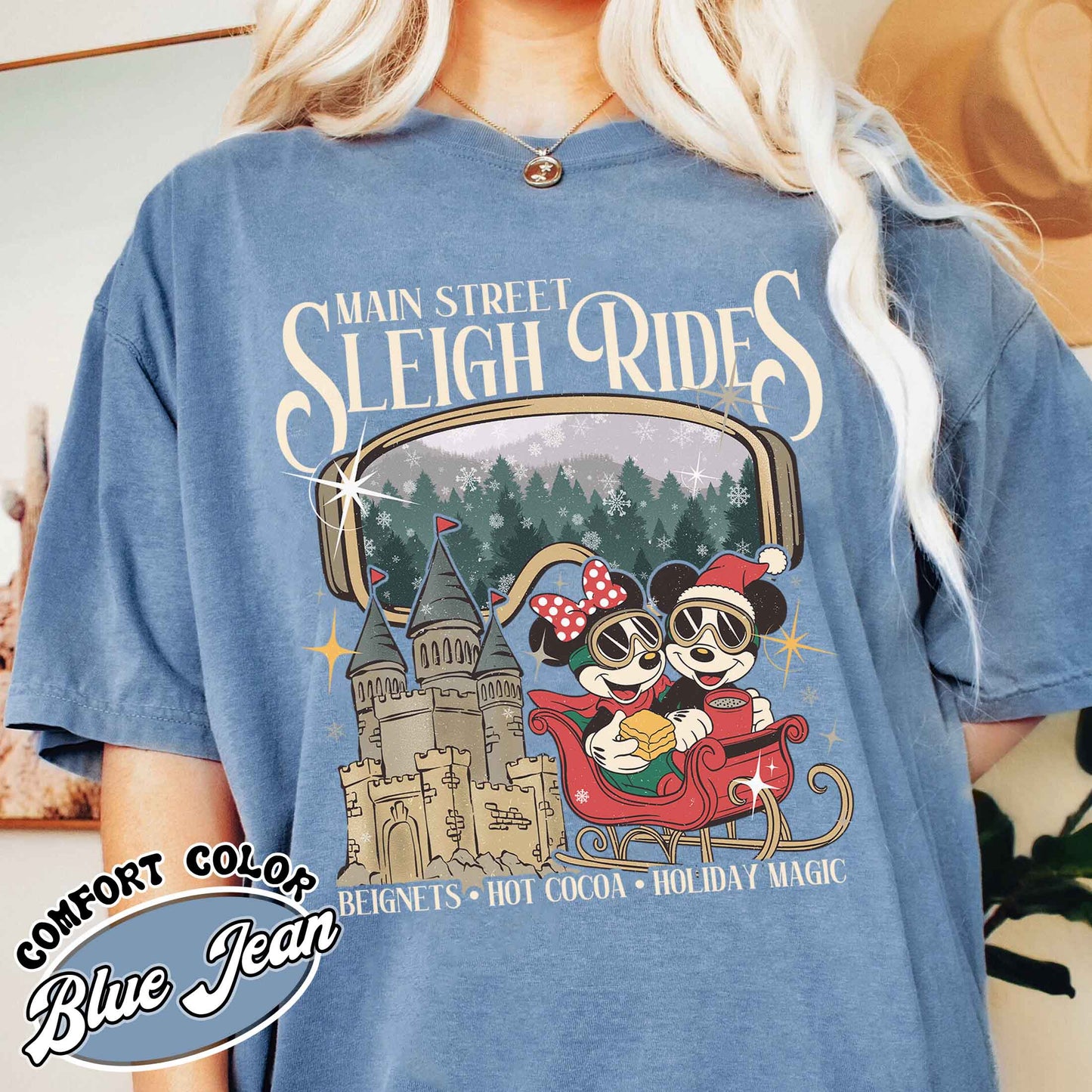 Main Street Sleigh Rides Shirts, Christmas Girls Trip T Shirts, the Most Magical Place on Earth Christmas Shirt, Hot Cocoa Christmas Shirt