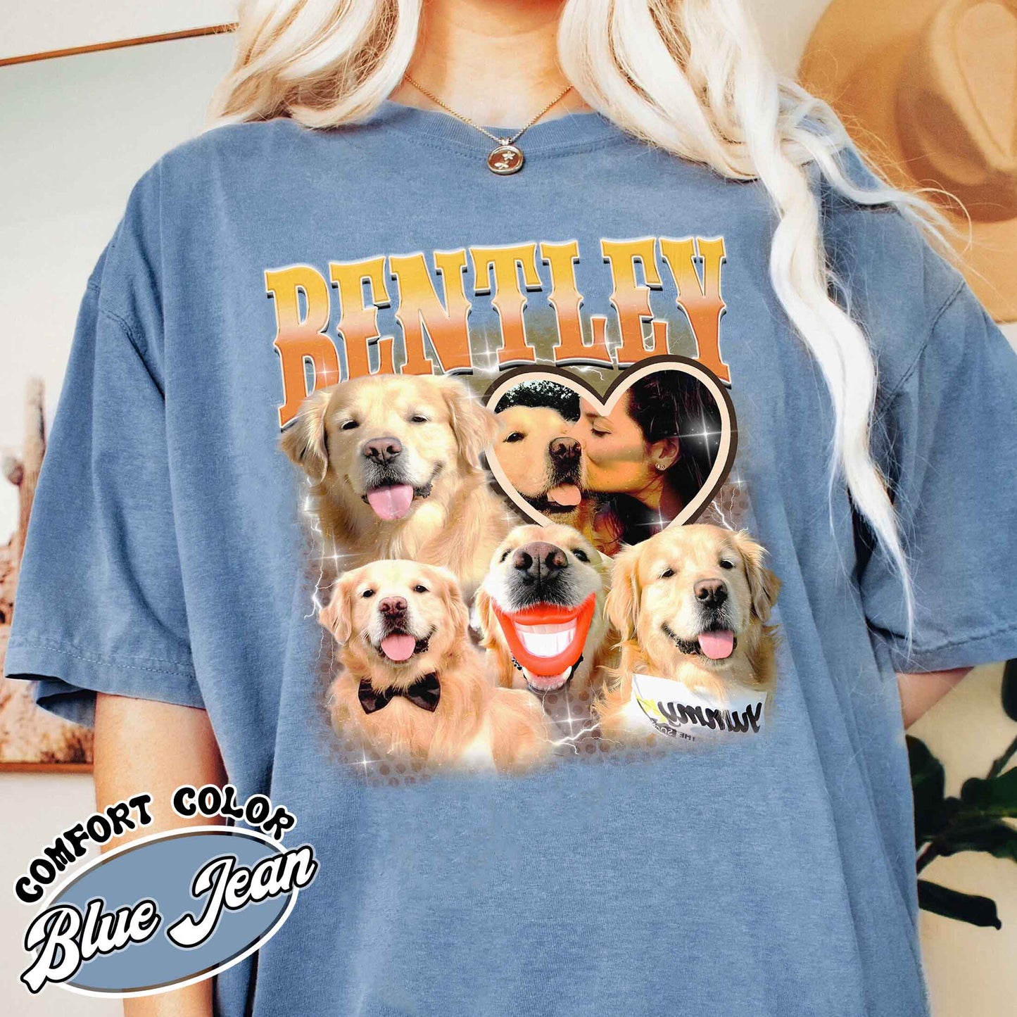 Custom Retro Dog Bootleg Shirt, Dog Bootleg Shirt, Custom Pet Photo, Custom Pet Portrait, Dog Owner Gift, Pet Lovers Gift, Custom Pet Shirt