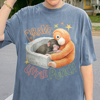 Punch the Monkey, Hang In There Punch, Team Punch, Baby Monkey Holding Plush Toy, Animal Lover Gift Tshirt