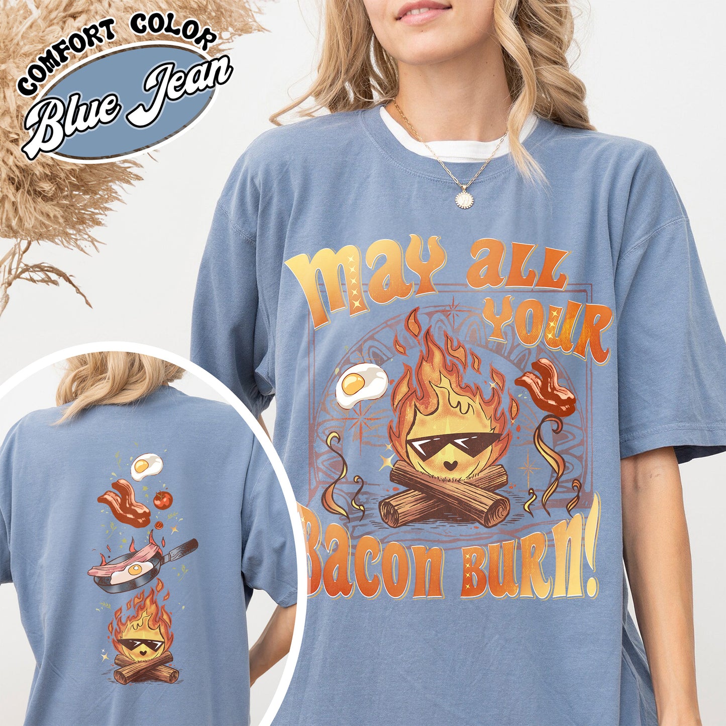 May All Your Bacon Burn Shirt, Move Castle Shirt, Bed and Breakfast Tshirt, Anime Shirt, Anime Fan Gift, Kawaii Fire Shirt, Fire Demon Shirt