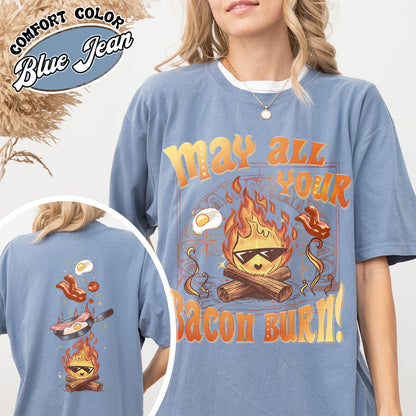 May All Your Bacon Burn Shirt, Move Castle Shirt, Bed and Breakfast Tshirt, Anime Shirt, Anime Fan Gift, Kawaii Fire Shirt, Fire Demon Shirt