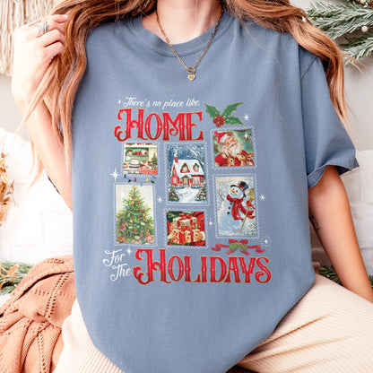 Home for the Holidays Shirt: Vintage Christmas Shirt, Merry Xmas Shirt, Festive Family Xmas Shirt