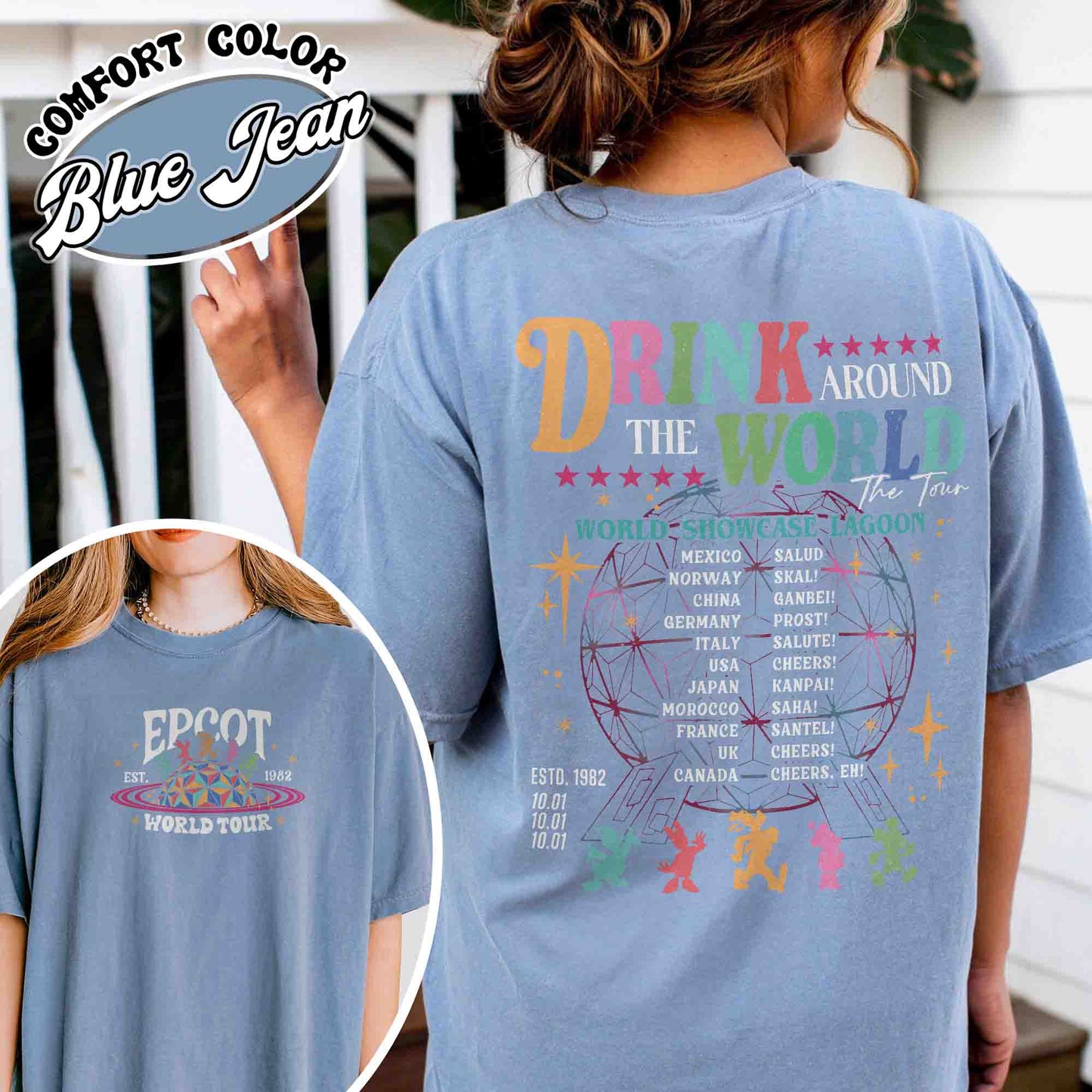 Epcot Drink Around the World Shirt, Drink Around the World Shirt, Drink Around the World Shirt Checklist, Epcot Drink Around the World Shirt