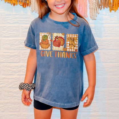 Thanksgiving Holiday, Give Thanks Coquette, Fall Pumpkin Turkey, Grateful Thankful Blessed, Autumn Gift Youth Tshirt