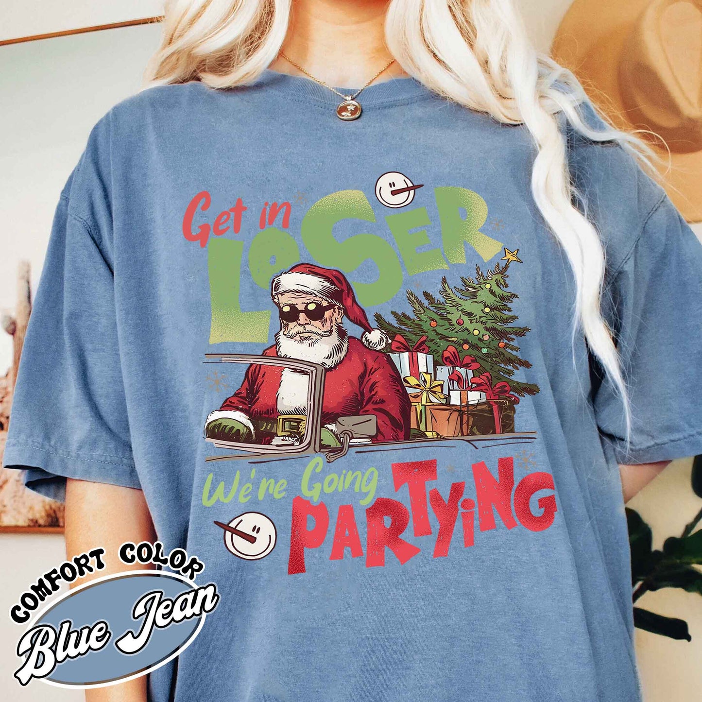 Christmas Party Shirt, Get in Loser Christmas Shirt, Retro Christmas T Shirt, Vintage Santa Shirt, Funny Retro 90s Shirt, Christmas Squad Shirt