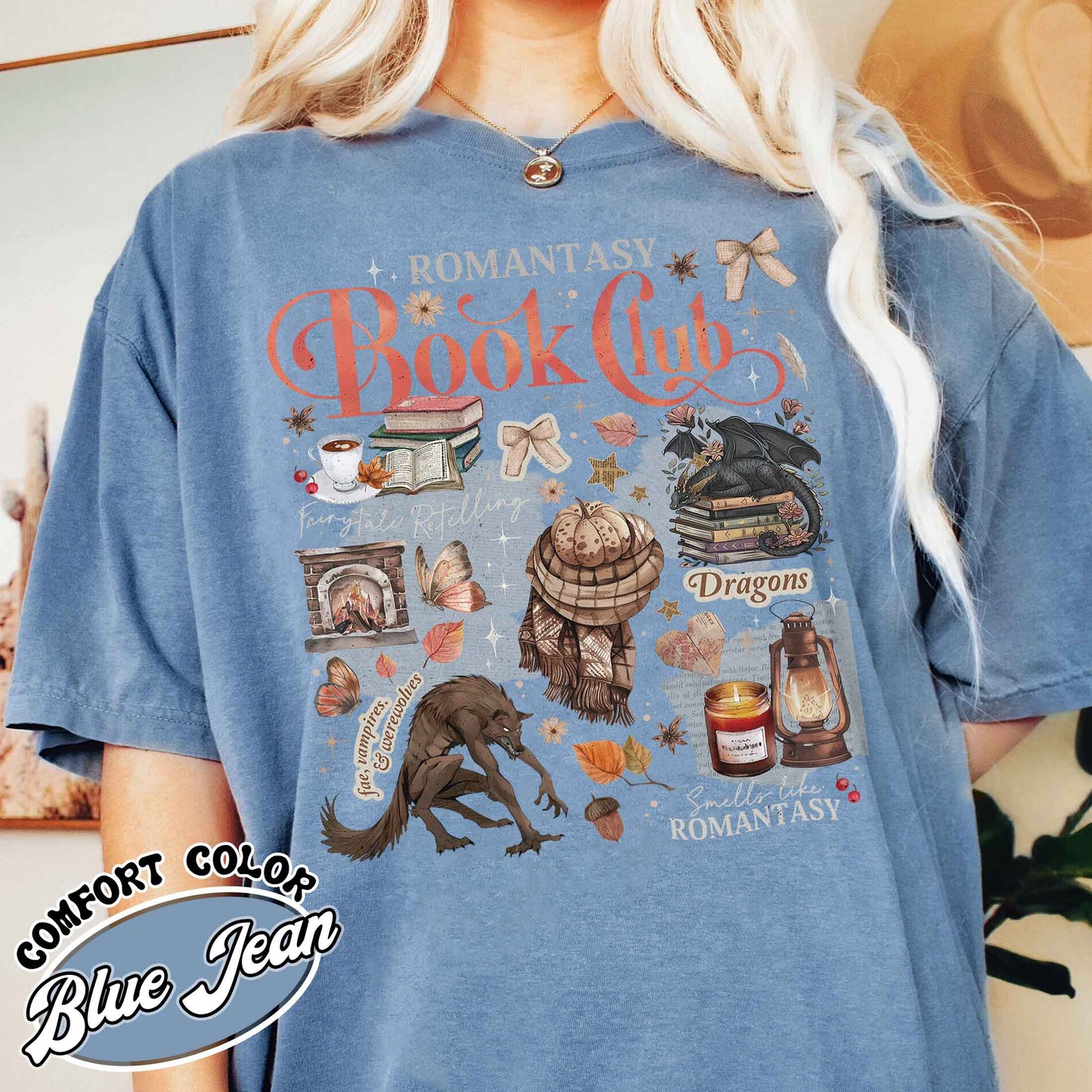 Romantasy Reader Book Club, Romantasy Book Club Shirt, Fall Book Shirt, Fall Love With Reading, Fall Book Club Shirt, Fall Bookish Shirt