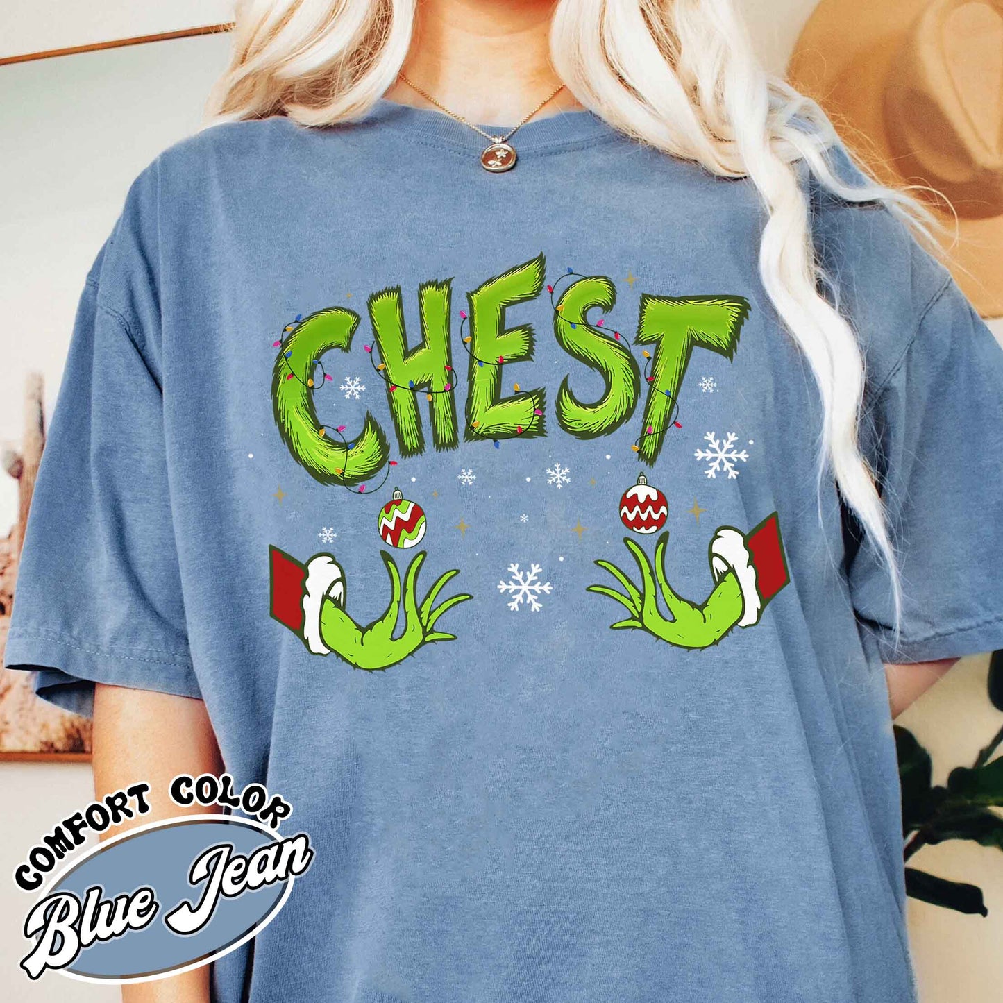 Chest Nuts Couples Matching Shirts, Funny Couple Christmas Shirt, Matching Christmas Outfits Boyfriend Girlfriend, Chest Nuts Christmas T-Shirt