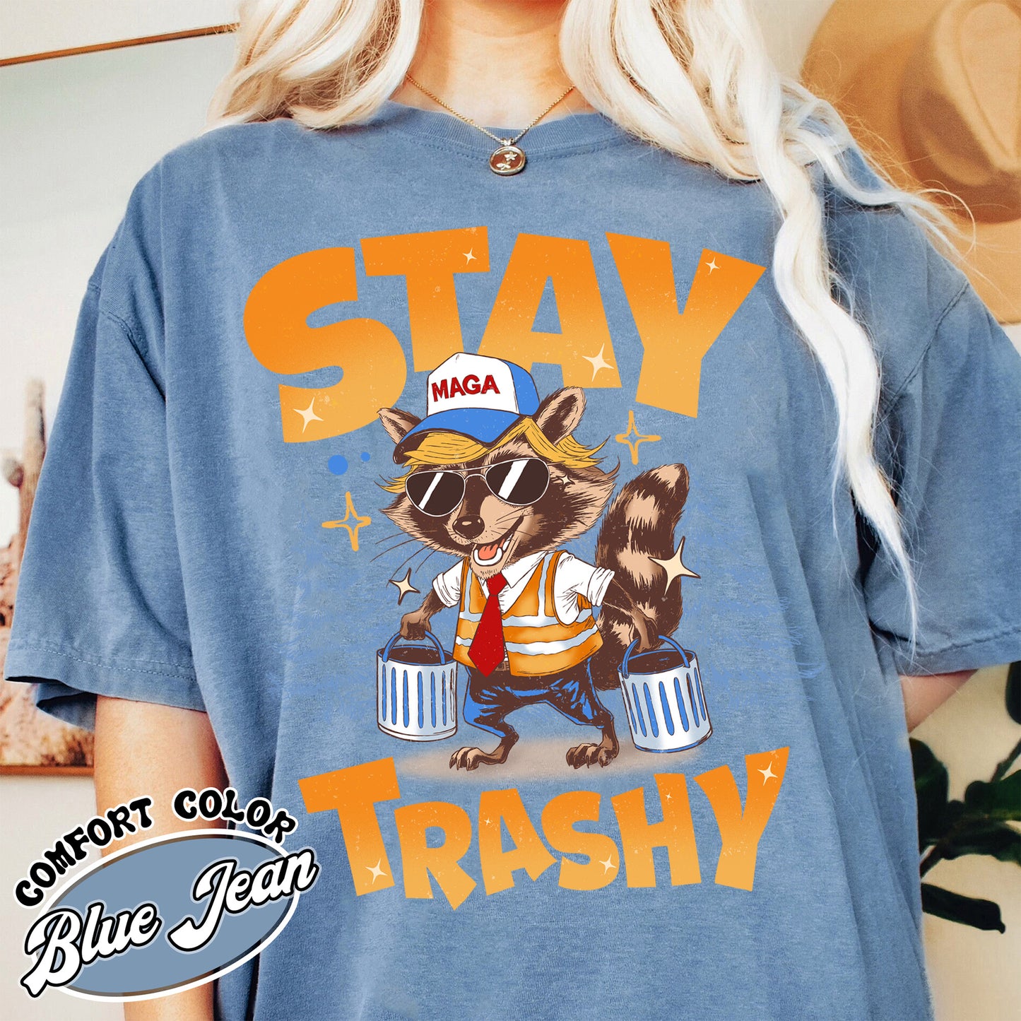 Stay Trashy Raccoon Comfort Color Shirt, Garbage Man in Trash Truck Shirt, Raccoon Support Shirt, Time To Take Out the Garbage Shirt, Garbage Team Shirt