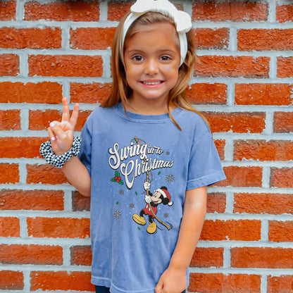 Swing Into Christmas Shirt: Funny Mickey Christmas Tee, Cute Holiday Shirt, Festive Disney Christmas Outfit Youth Tshirt
