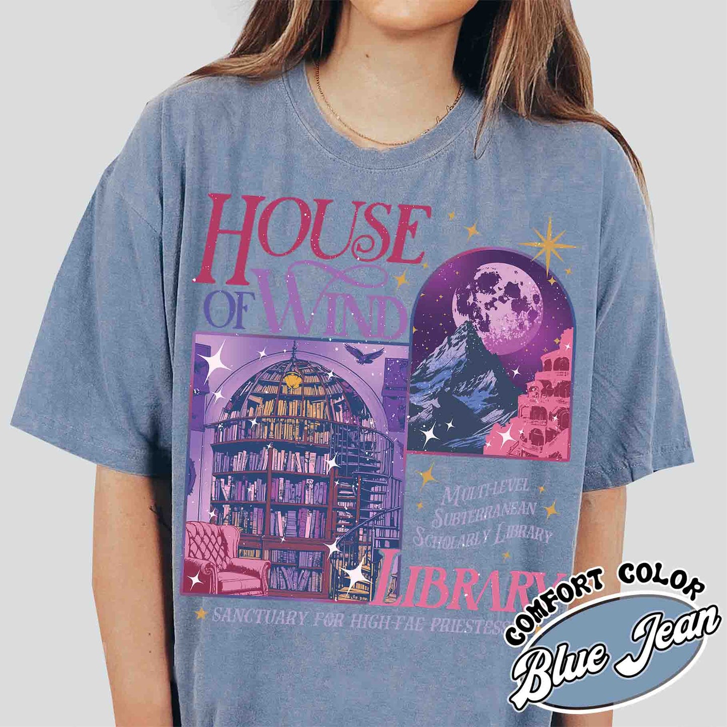 House of Wind Comfort Colors Shirt, House of Wind Library, House of Wind Book Club Shirt, Library Velaris Shirt, ACOTAR Shirt, Bookish Shirt